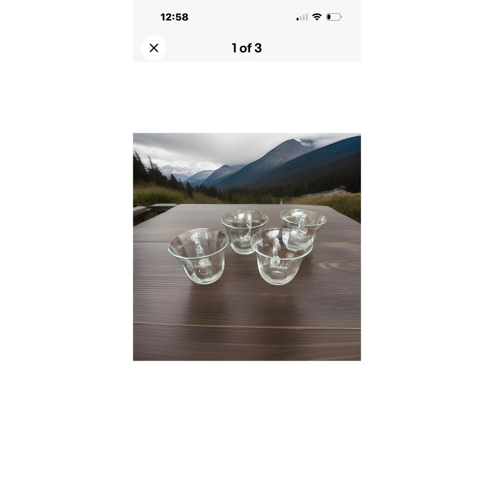 VINTAGE Neiman Marcus Clear Tea, Punch, Coffee Cup Set of 4.
